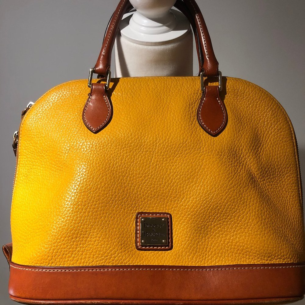 Dooney & Burke Mustard Yellow Leather Satchel